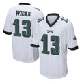 P.Eagles #13 Dontayvion Wicks Player White Home Game Mdoa Stitched Jerseys