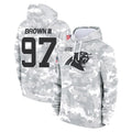 C.Panthers #97 Bobby Brown III Player Arctic Camo Salute to Service Pullover Hoodies Limited Game Mdoa Stitched Jerseys