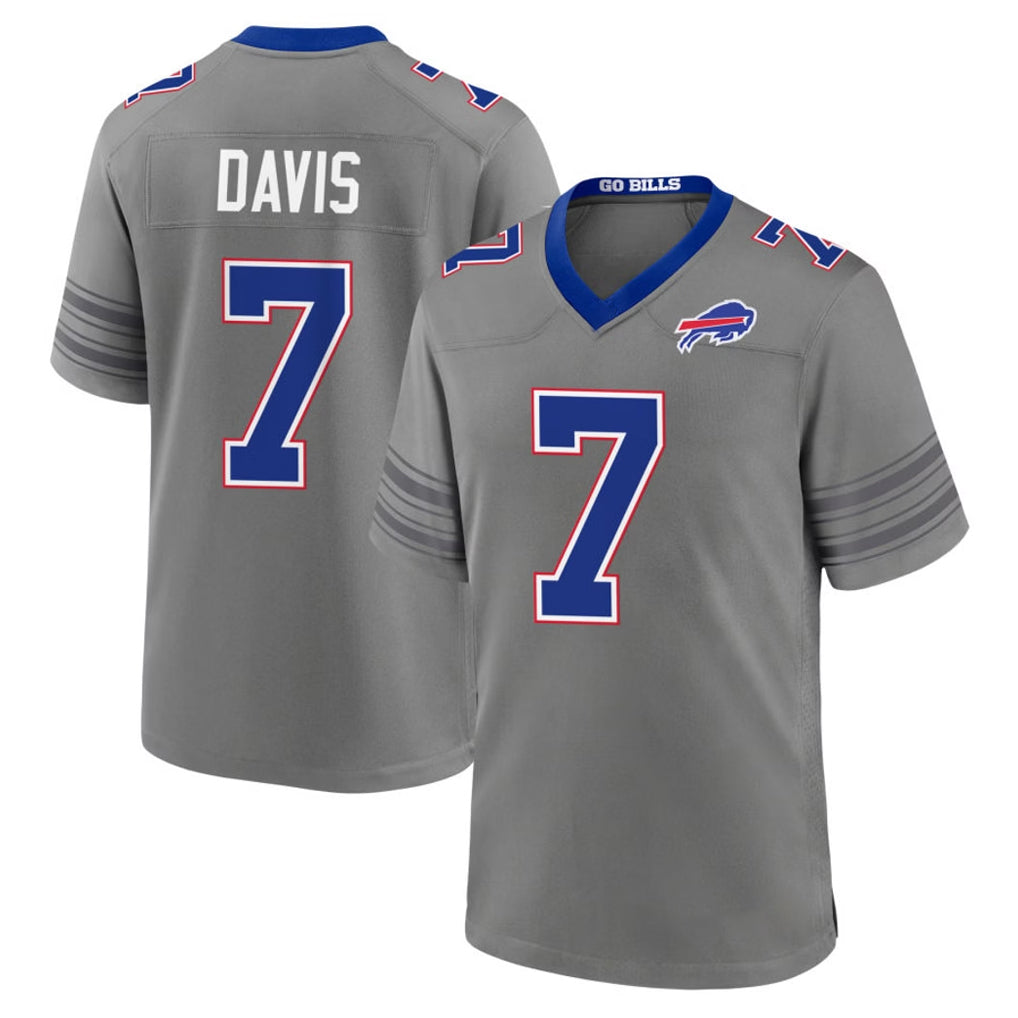 B.Bills #7 Ray Davis Player Gray Nickel City Home Game Mdoa Stitched Jerseys