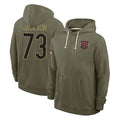 C.Bears #73 Jonah Jackson Player Olive Salute to Service Pullover Hoodies Limited Mdoa Stitched Jerseys