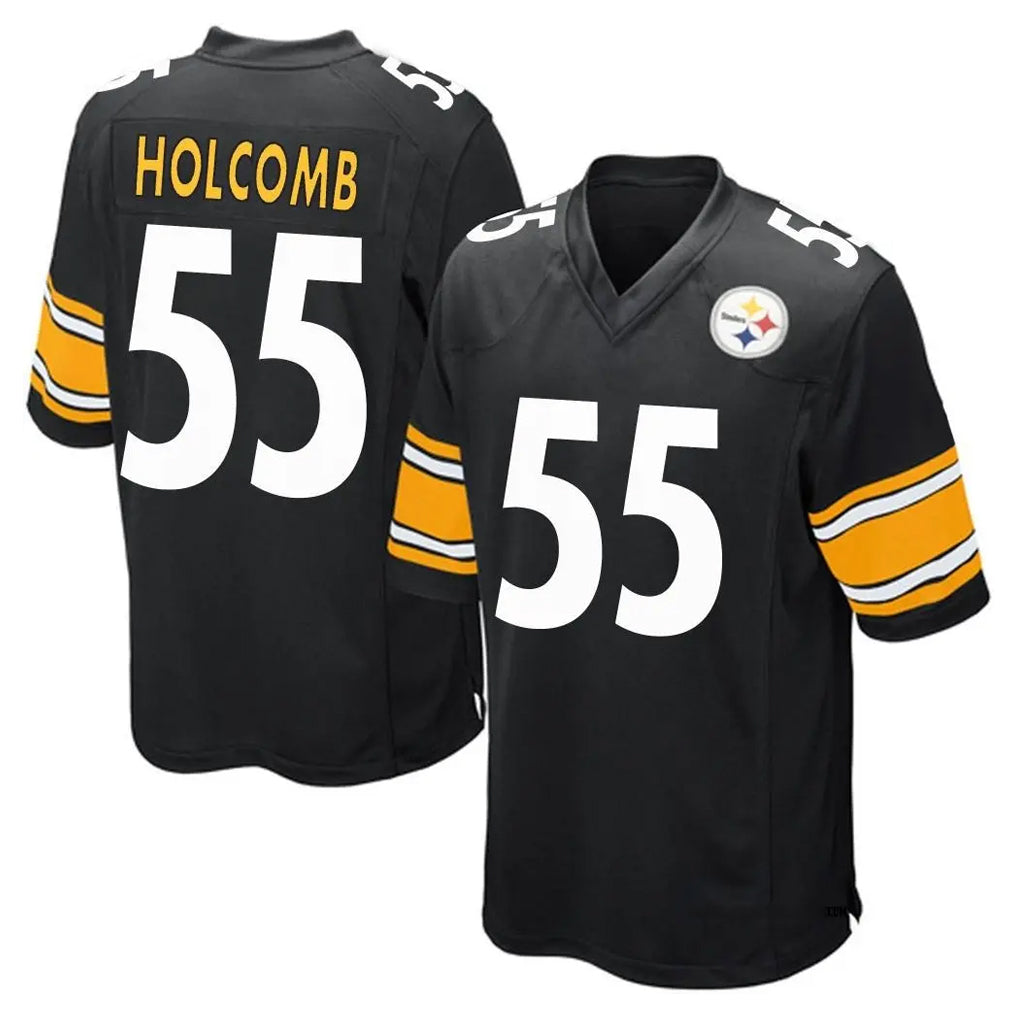 P.Steelers #55 Cole Holcomb Player Black Black Home Game Mdoa Stitched Jerseys