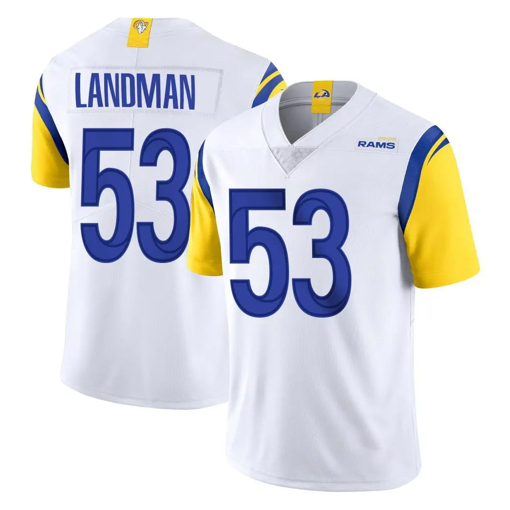 LA.Rams #53 Nate Landman Player White Limited Vapor Untouchable Home Game Mdoa Stitched Jerseys