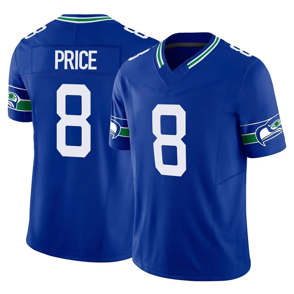 S.Seahawks #8 Jadarian Price Player Royal Limited Throwback Vapor F.U.S.E. Home Game Mdoa Stitched Jerseys