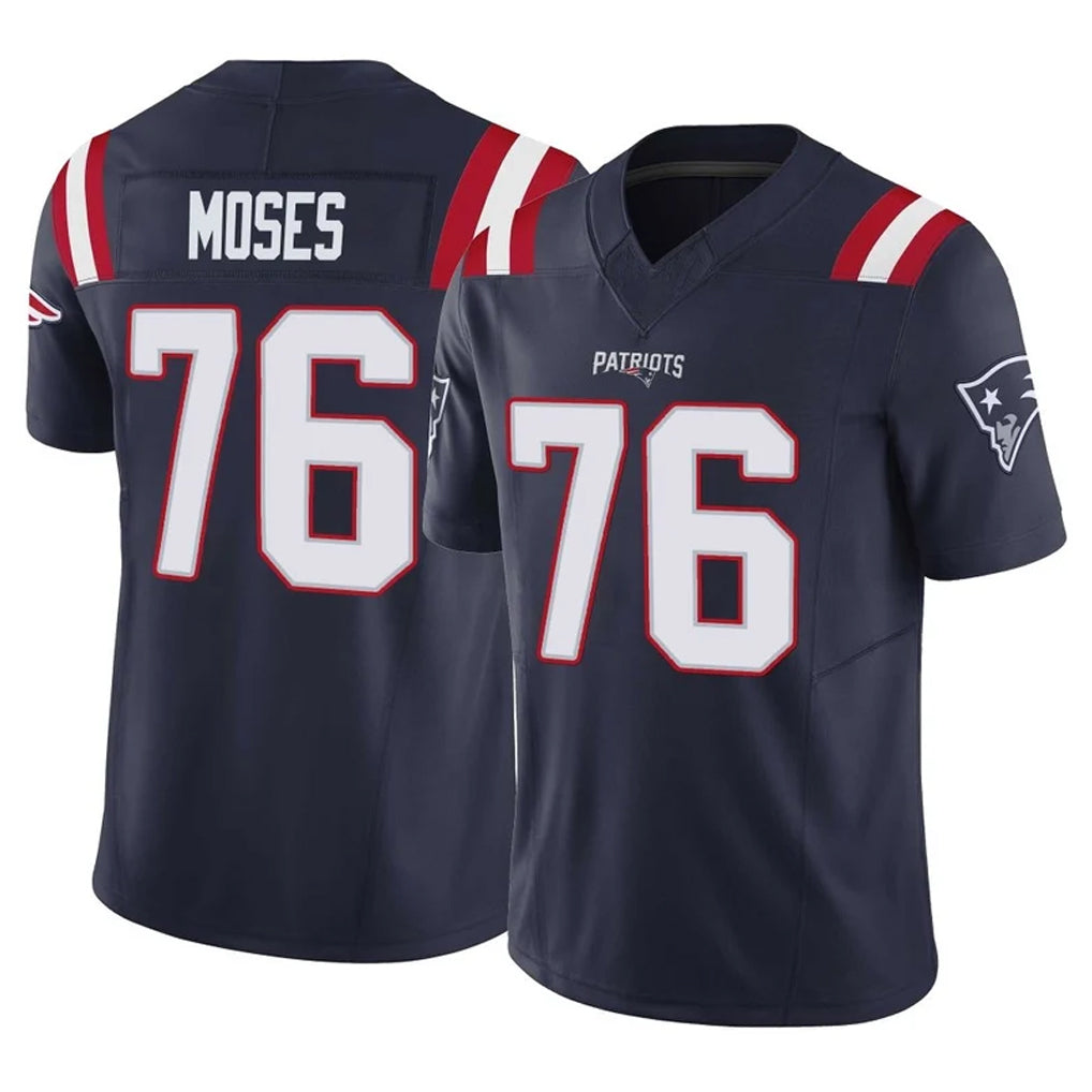 NE.Patriots #76 Morgan Moses Player Navy Limited Vapor F.U.S.E. Home Game Mdoa Stitched Jerseys
