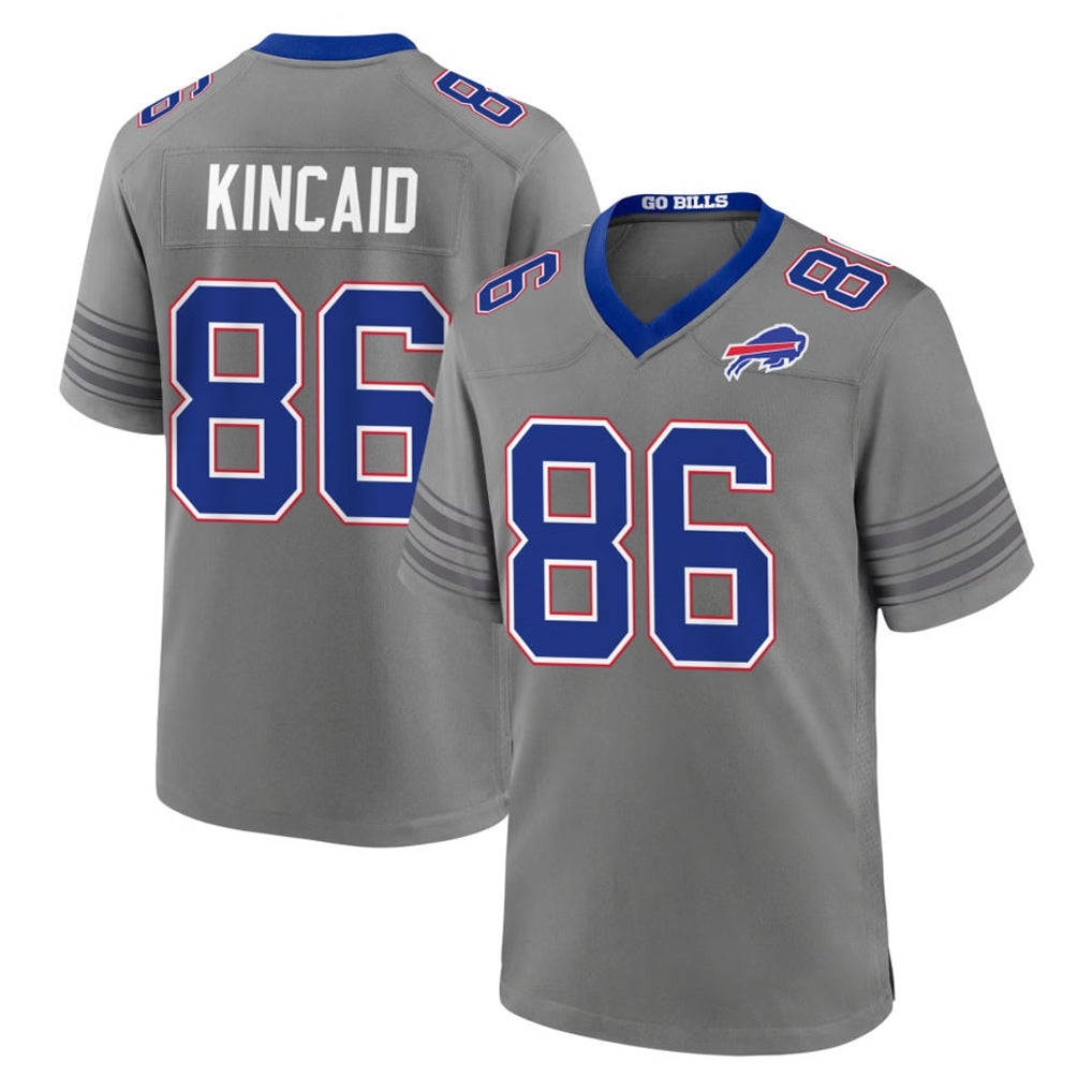B.Bills #86 Dalton Kincaid Player Gray Nickel City Home Game Mdoa Stitched Jerseys