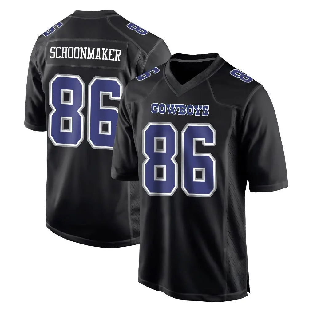 D.Cowboys #86 Luke Schoonmaker Player Carbon Black Fashion Home Game Mdoa Stitched Jerseys