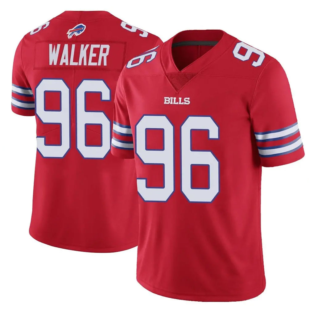 B.Bills #96 Deone Walker Player Red Vapor Untouchable Limited Mdoa Stitched Jerseys