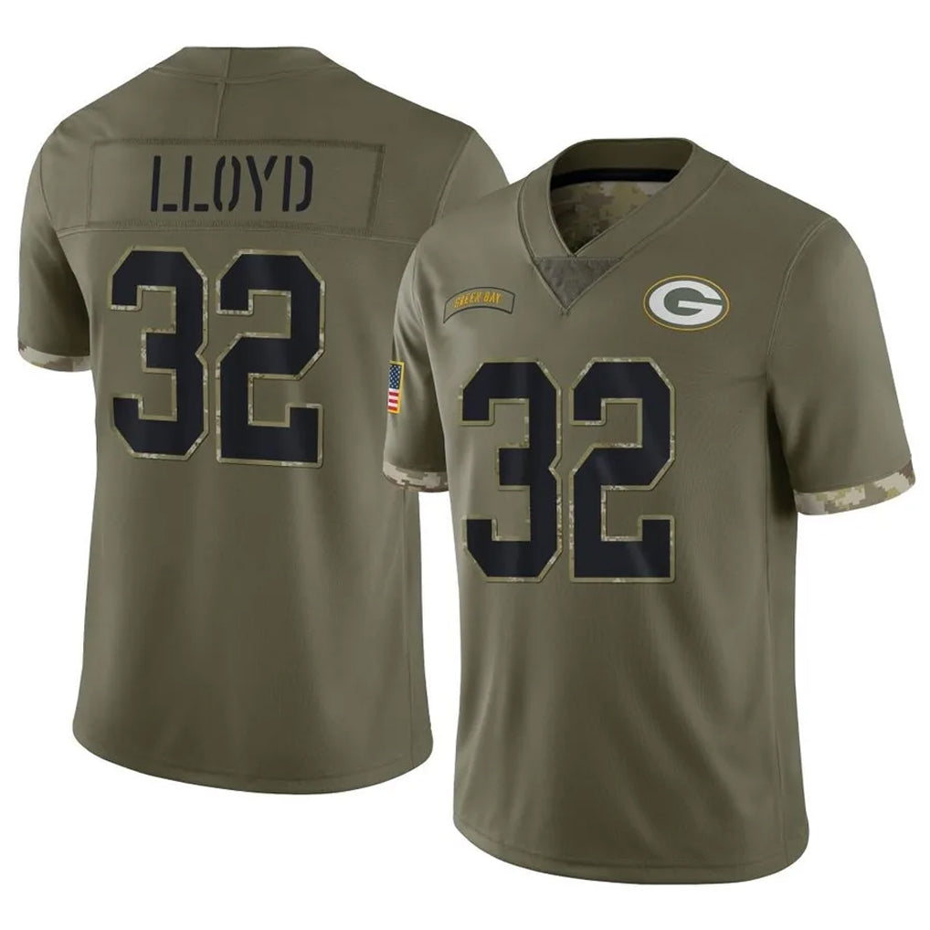 GB.Packers #32 MarShawn Lloyd Player Olive Salute To Service Limited Mdoa Stitched Jerseys