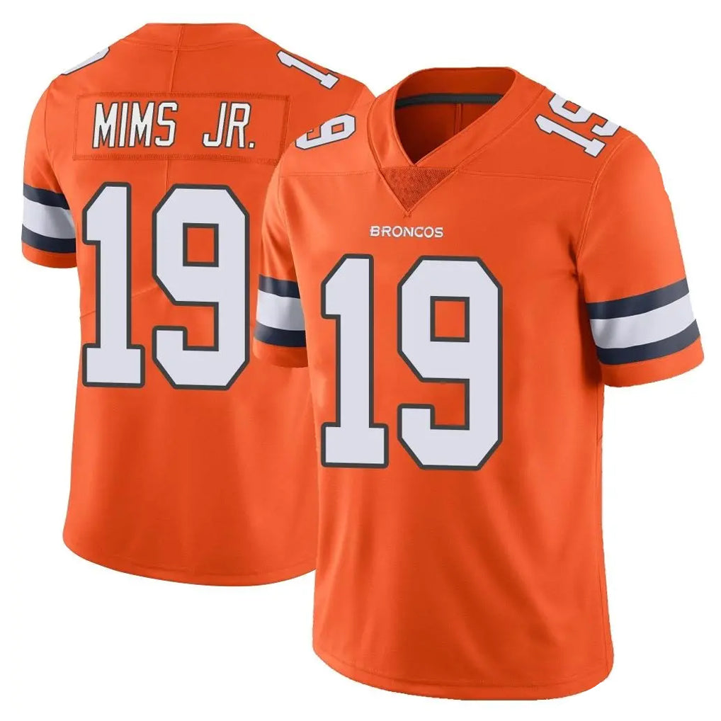 D.Broncos #19 Marvin Mims Jr. Player Orange Vapor Untouchable Limited Home Game Mdoa Stitched Jerseys