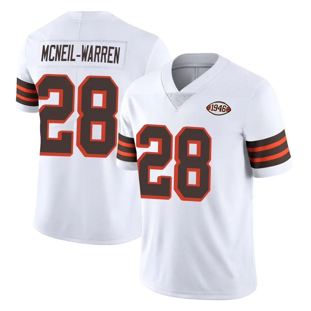 C.Browns #28 Emmanuel McNeil-Warren Player White Limited  Vapor 1946 Collection Alternate Game Mdoa Stitched Jerseys