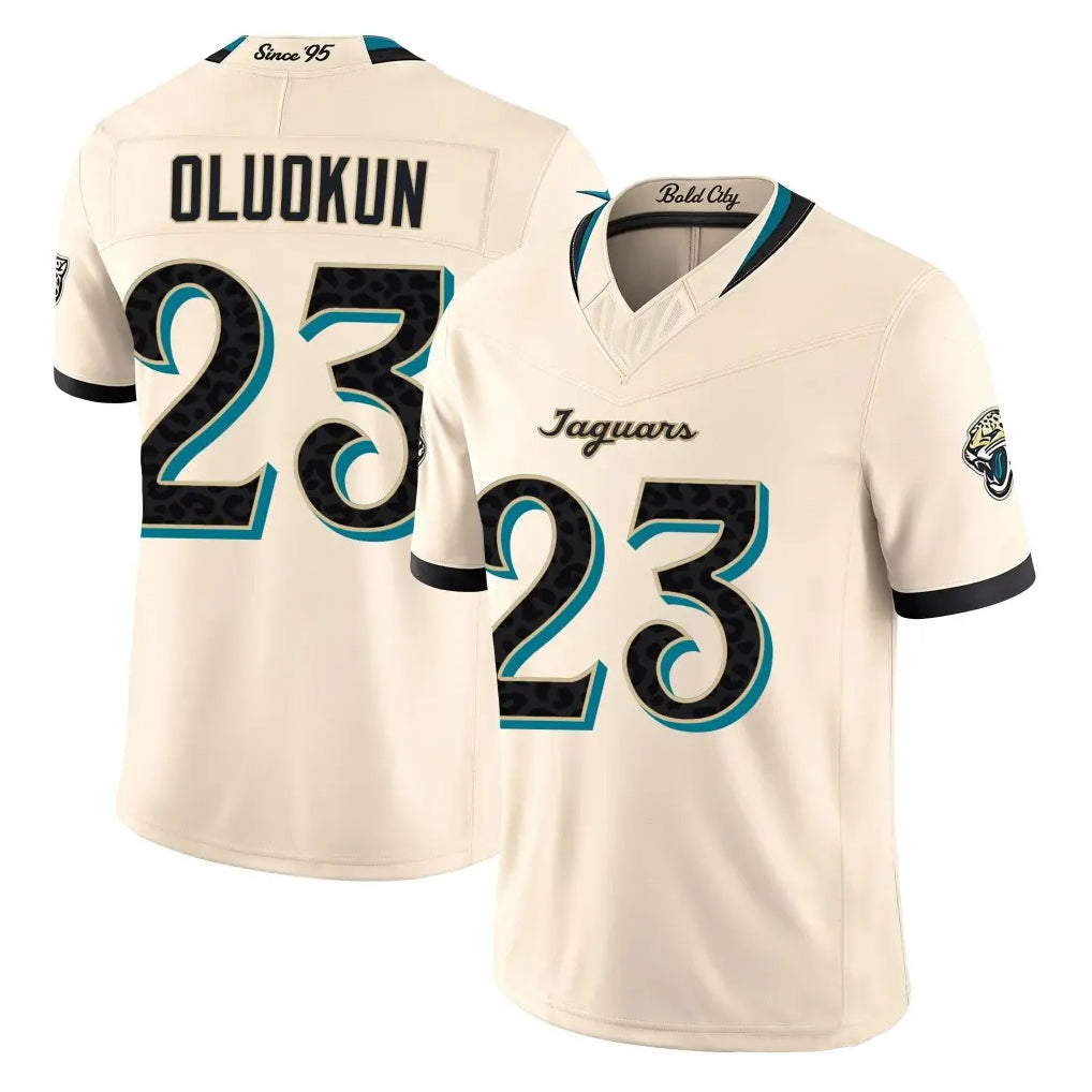 J.Jaguars #23 Foyesade Oluokun Player Natural Limited 2026 Rivalries Collection Game Mdoa Stitched Jerseys
