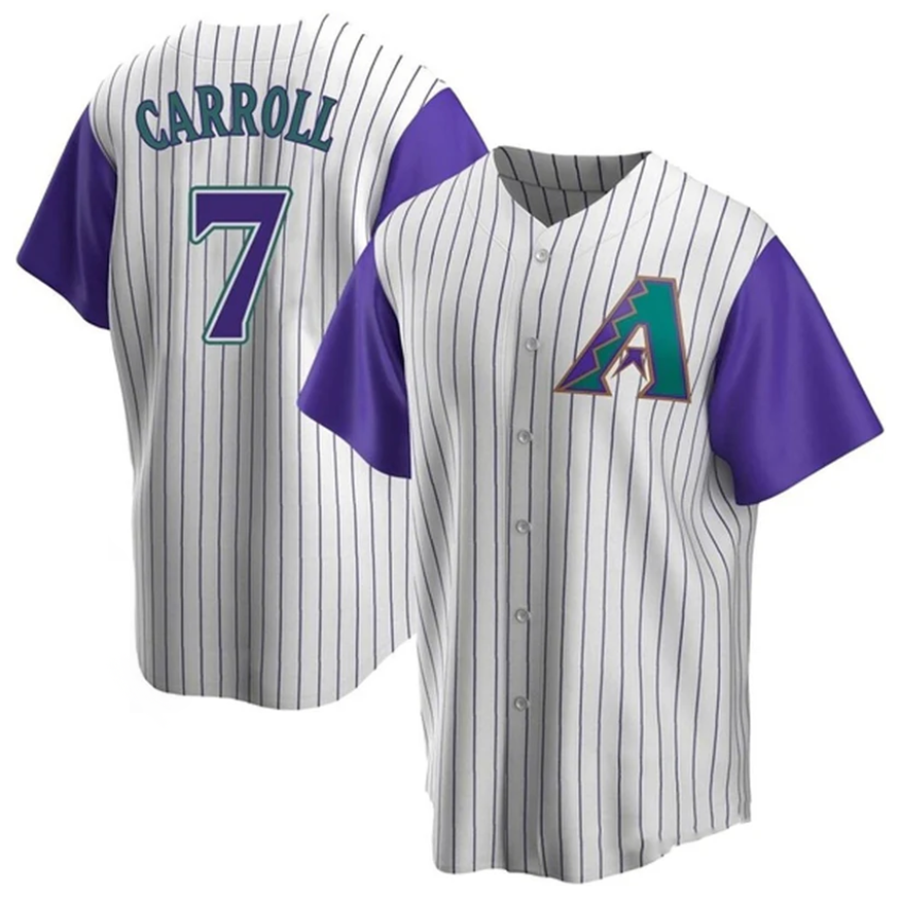 Mdoa A.Diamondbacks #7 Corbin Carroll Player Cream Throwback Cooperstown Limited Personalized Stitched Jerseys