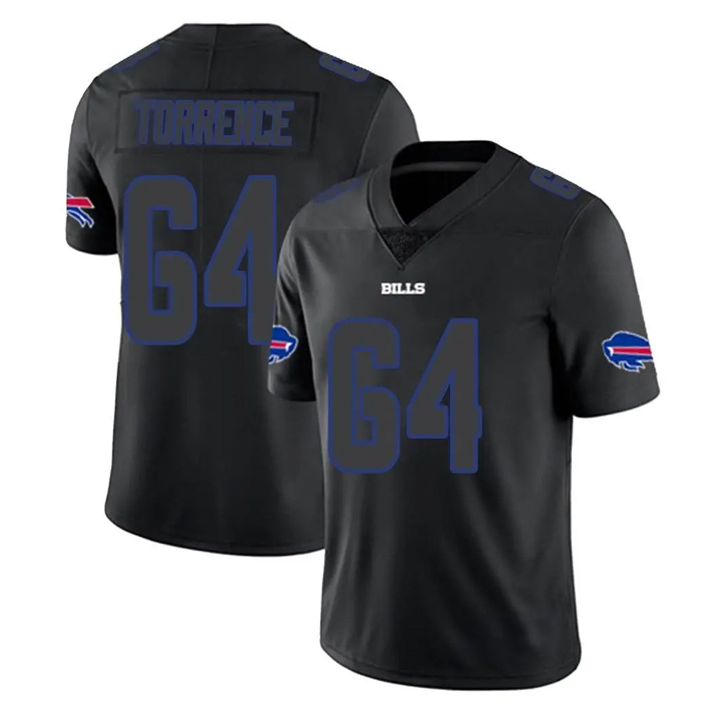 B.Bills #64 O'Cyrus Torrence Player Black Impact Limited Home Game Mdoa Stitched Jerseys