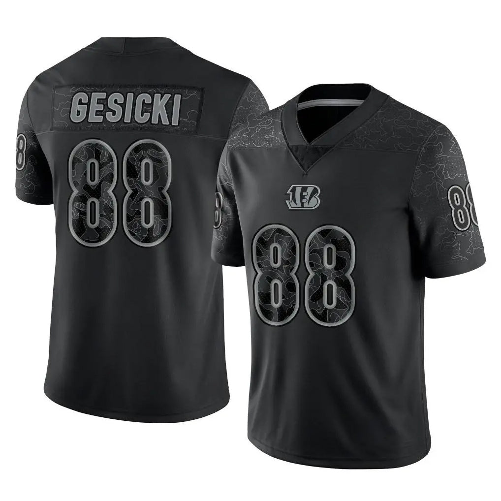 C.Bengals #88 Mike Gesicki Player Black Reflective Limited Game Mdoa Stitched Jerseys