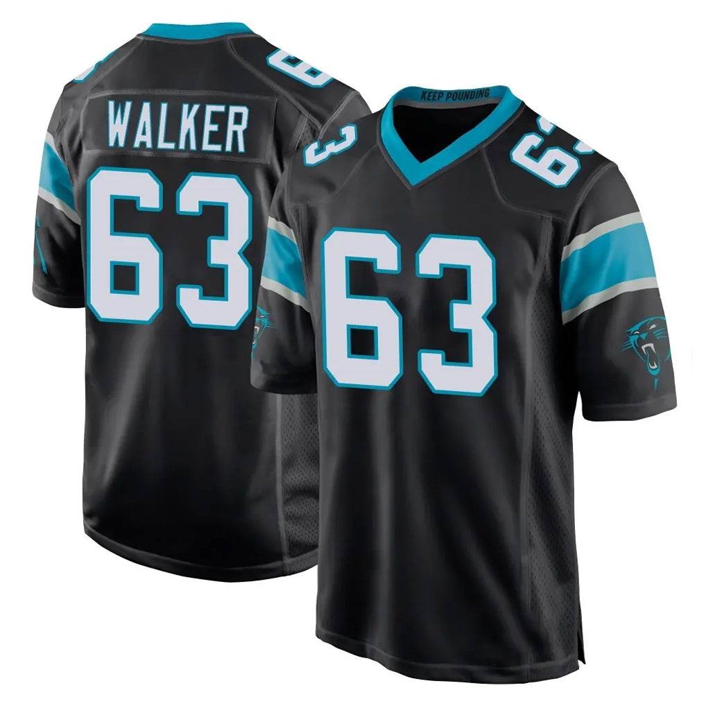 C.Panthers #63 Rasheed Walker Player Black Game Mdoa Stitched Jerseys
