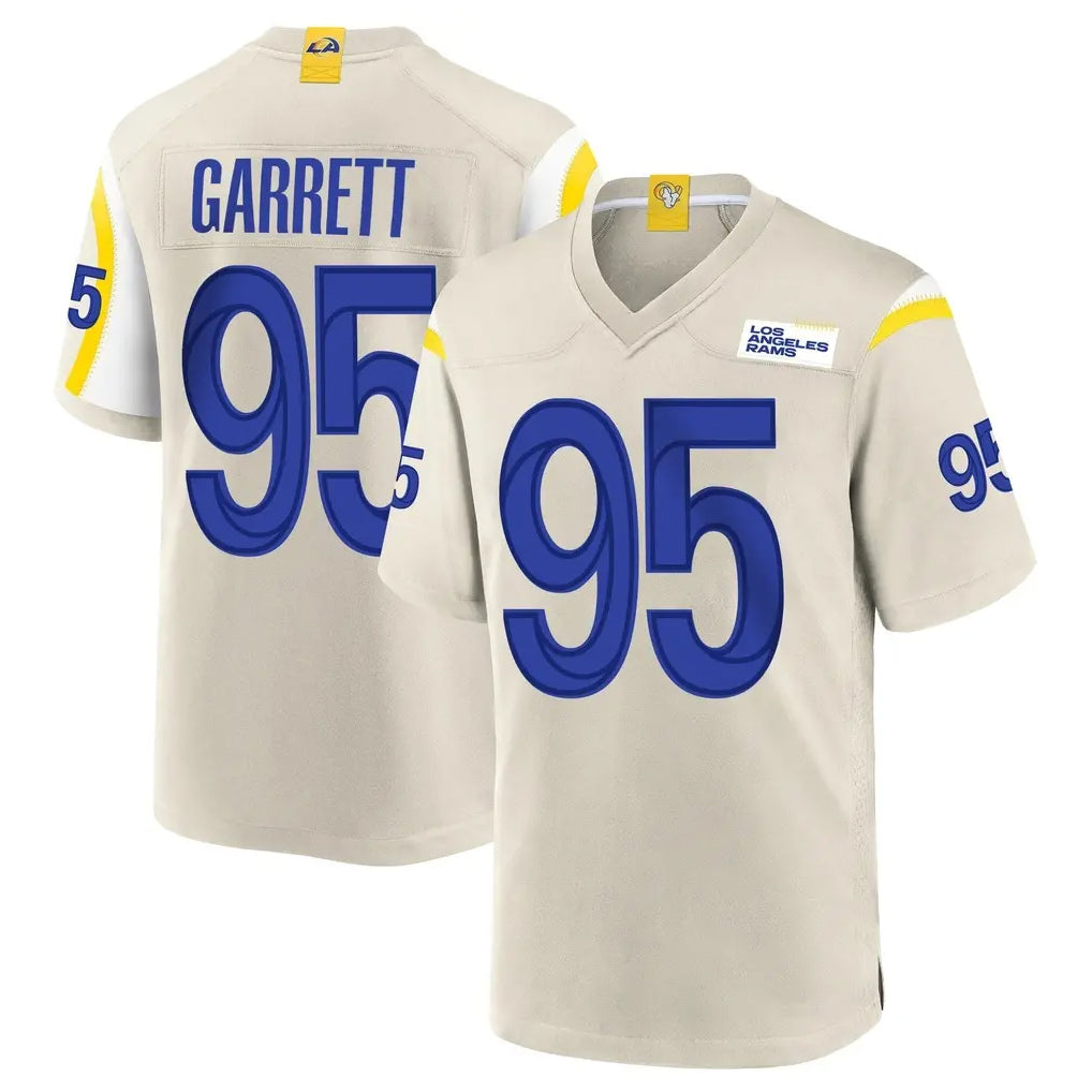 LA.Rams #95 Myles Garrett Player Bone Home Game Mdoa Stitched Jerseys