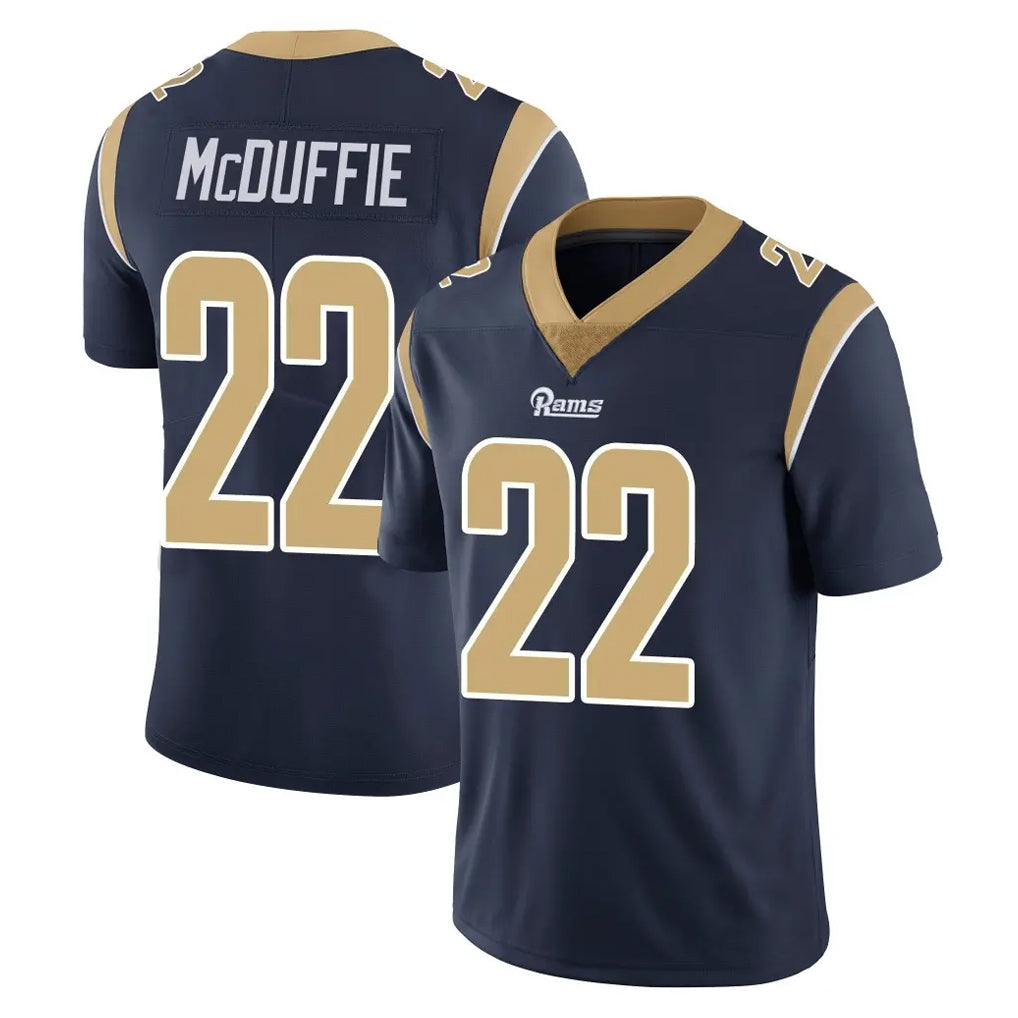 LA.Rams #22 Trent McDuffie Player Navy Limited Vapor Untouchable Home Game Mdoa Stitched Jerseys
