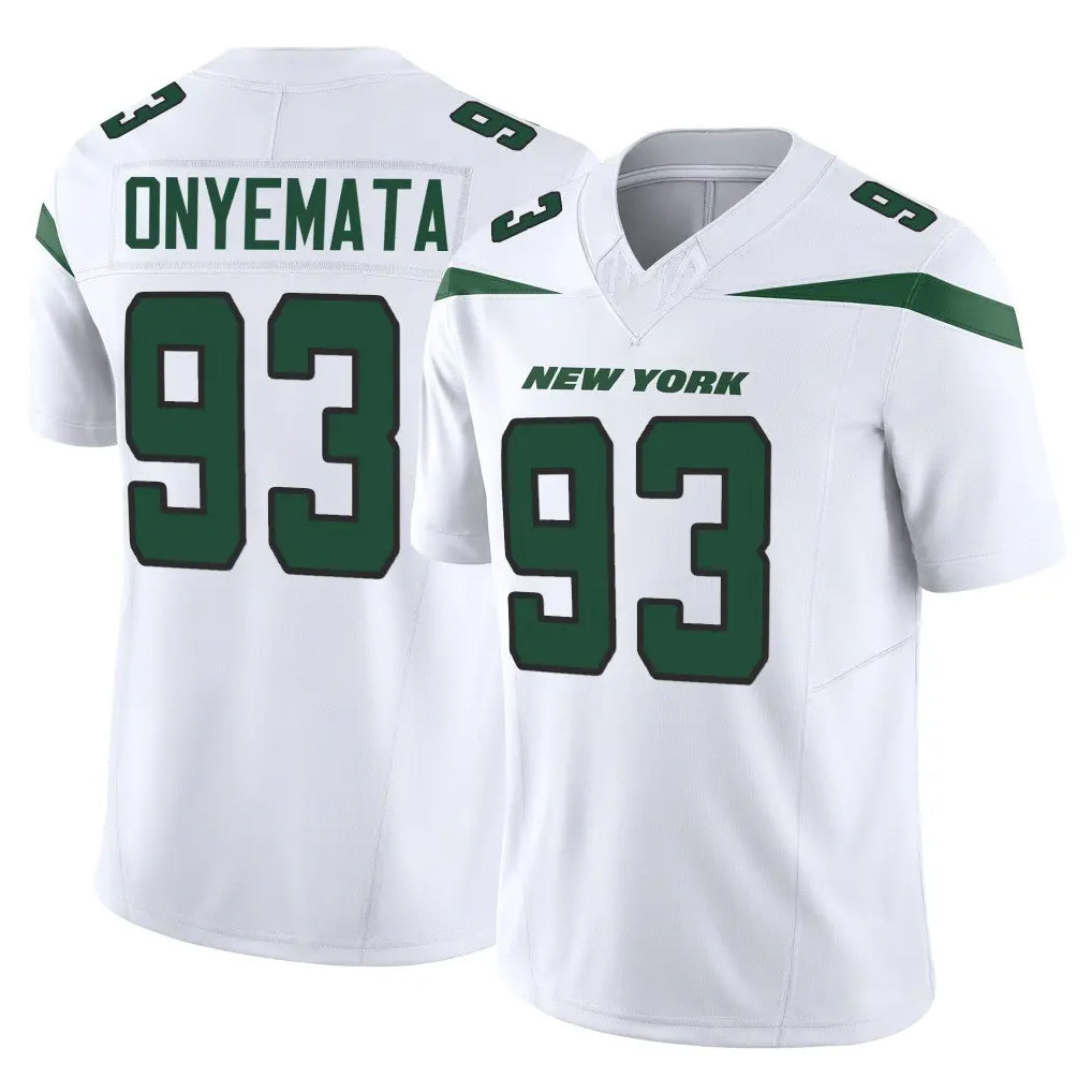 NY.Jets #93 David Onyemata Player White Limited Vapor F.U.S.E. Home Game Mdoa Stitched Jerseys