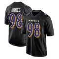 B.Ravens #98 Travis Jones Player Black Carbon Fashion Home Game Mdoa Stitched Jerseys