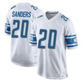 D.Lions #20 Barry Sanders Player White Home Game Mdoa Stitched Jerseys