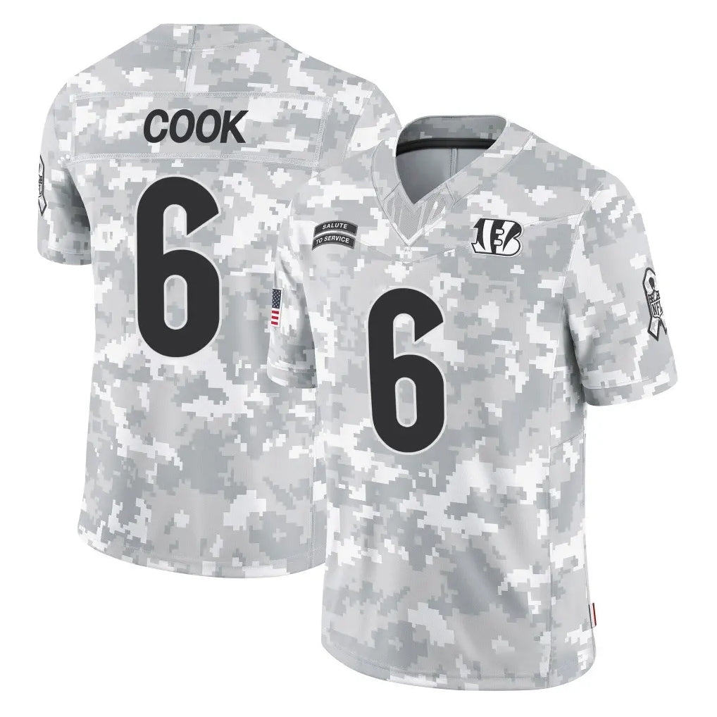 C.Bengals #6 Brian Cook Player Arctic Camo Salute to Service Limited Mdoa Stitched Jerseys