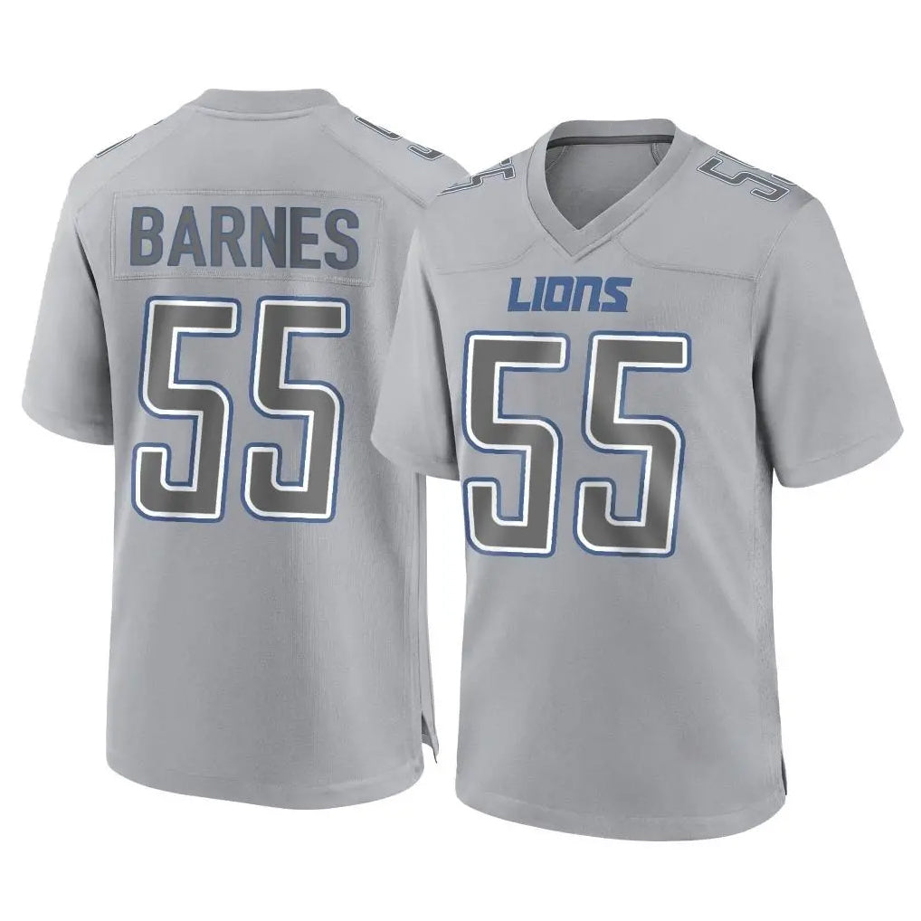 D.Lions #55 Derrick Barnes Player Gray Atmosphere Fashion Home Game Mdoa Stitched Jerseys