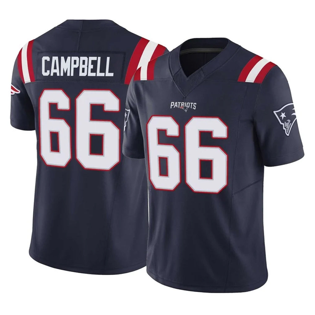 NE.Patriots #66 Will Campbell Player Navy Limited Vapor F.U.S.E. Home Game Mdoa Stitched Jerseys
