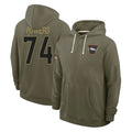 D.Broncos #74 Ben Powers Player Olive Salute to Service Pullover Hoodies Limited Mdoa Stitched Jerseys