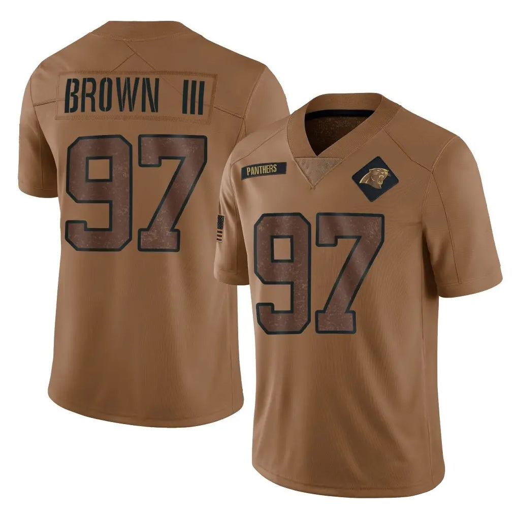 C.Panthers #97 Bobby Brown III Player Brown Salute to Service Limited Mdoa Stitched Jerseys