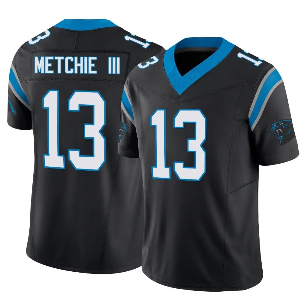 C.Panthers #13 John Metchie III Player Black Vapor F.U.S.E. Limited Home Game Mdoa Stitched Jerseys