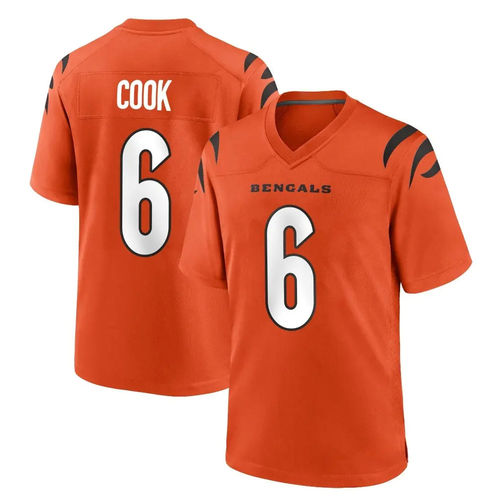 C.Bengals #6 Brian Cook Player Orange Home Game Mdoa Stitched Jerseys