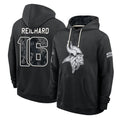 MN.Vikings #16 Will Reichard Player 2026 Black Logo Pullover Hoodies Limited Game Mdoa Stitched Jerseys