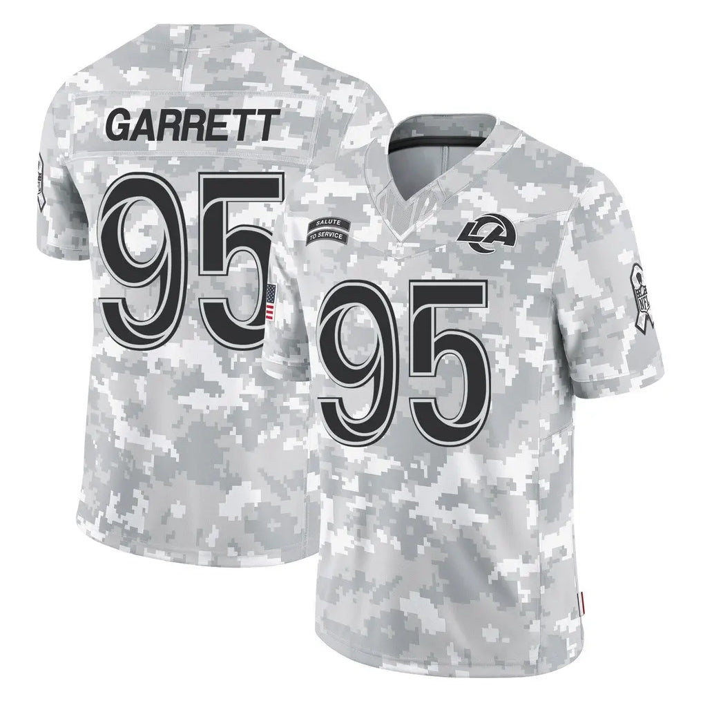 LA.Rams #95 Myles Garrett Player Arctic Camo Salute To Service Limited Game Mdoa Stitched Jerseys