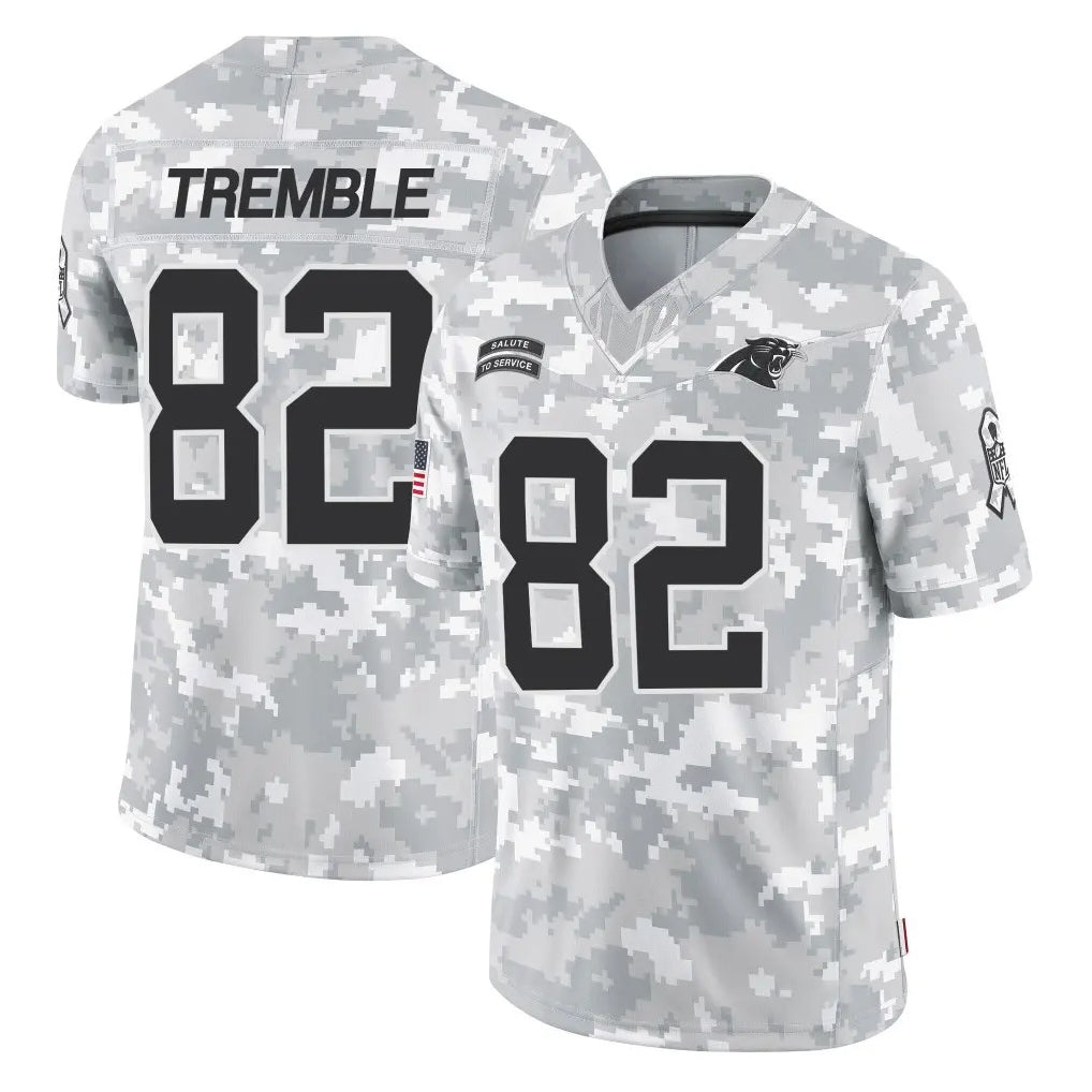C.Panthers #82 Tommy Tremble Player Arctic Camo Salute to Service Limited Game Mdoa Stitched Jerseys