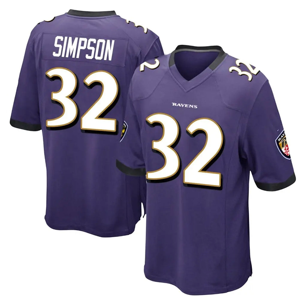 B.Ravens #32 Trenton Simpson Player Purple Home Game Mdoa Stitched Jerseys
