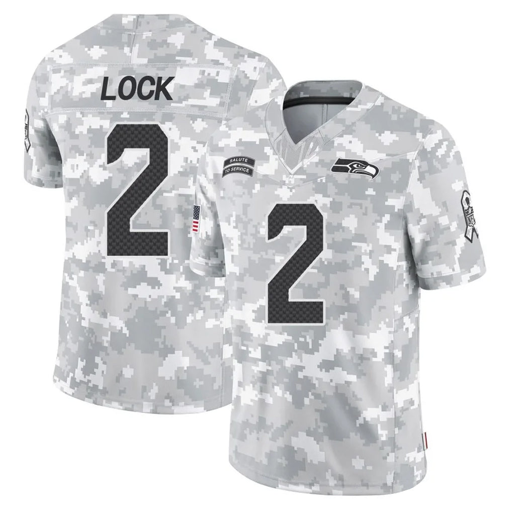 S.Seahawks #2 Drew Lock Player Arctic Camo Limited Salute To Service Home Game Mdoa Stitched Jerseys