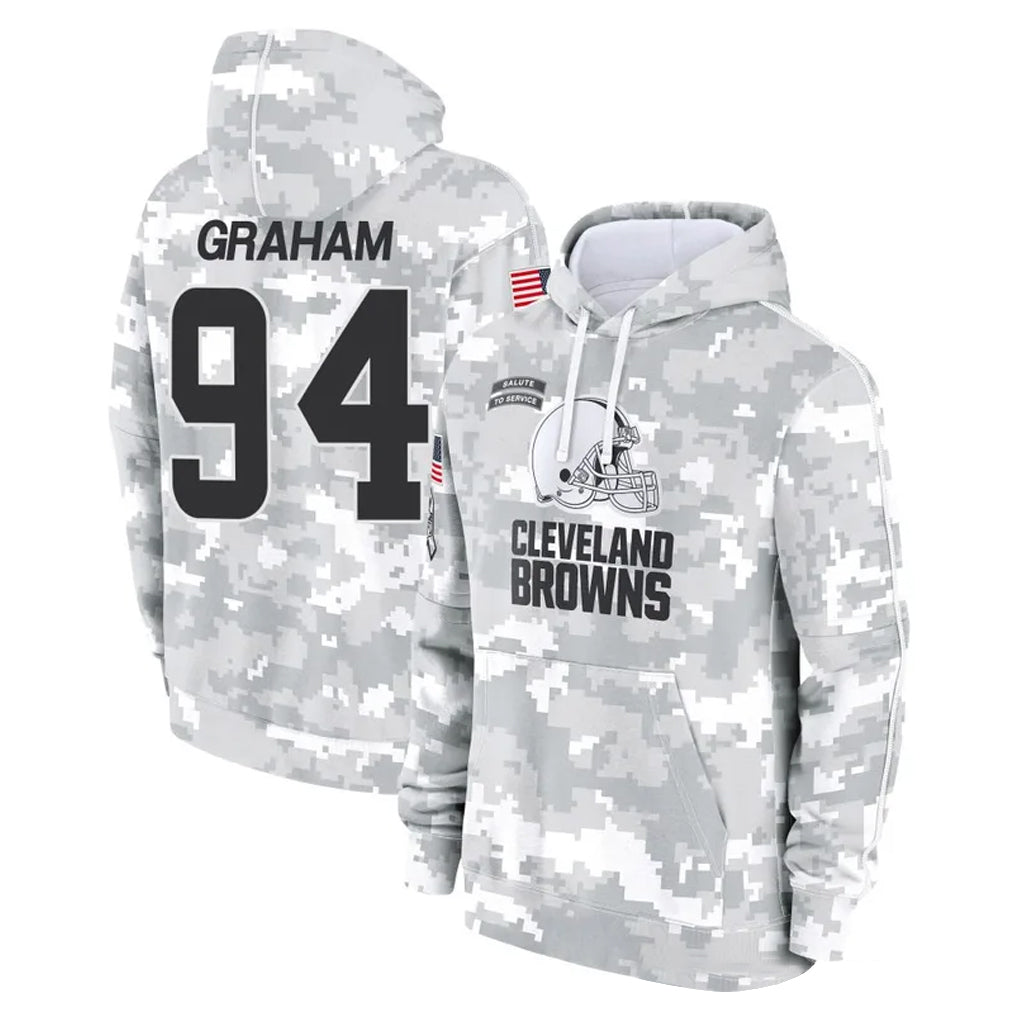 C.Browns #94 Mason Graham Player Arctic Camo Salute to Service Hoodies Limited Game Mdoa Stitched Jerseys