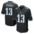 P.Eagles #13 Dontayvion Wicks Player Black Home Game Mdoa Stitched Jerseys