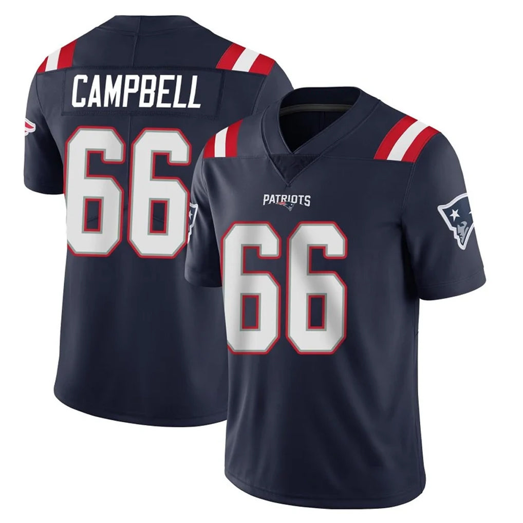 NE.Patriots #66 Will Campbell Player Navy Vapor Untouchable Home Game Mdoa Stitched Jerseys