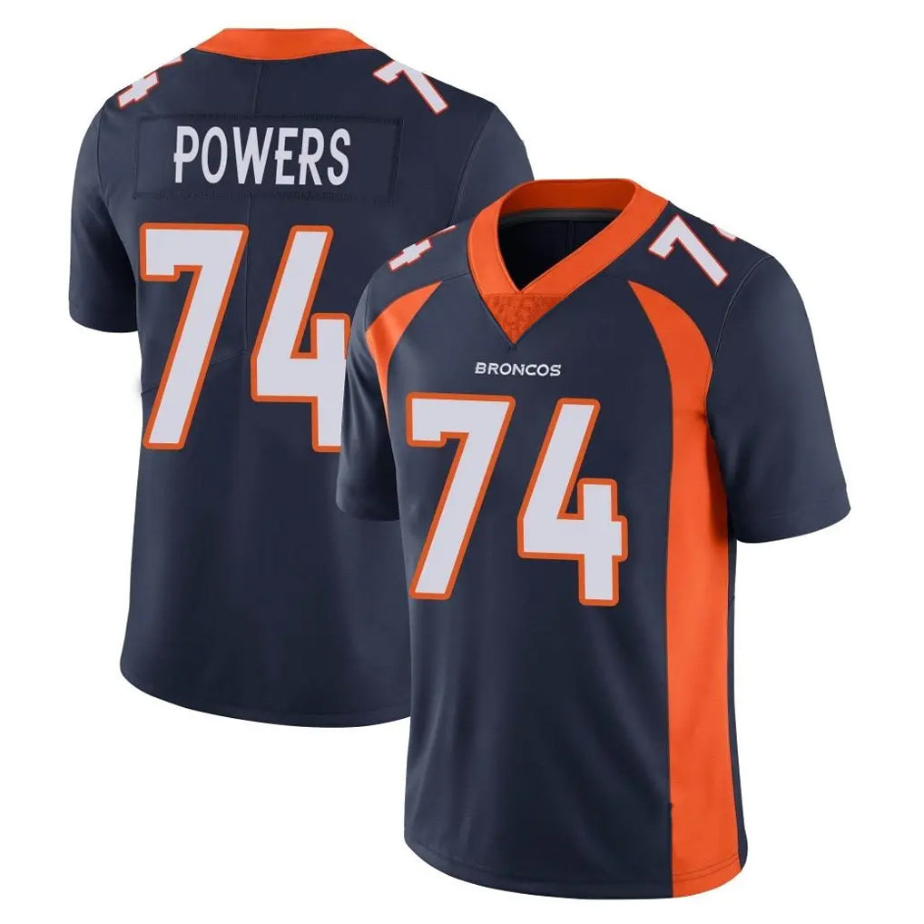 D.Broncos #74 Ben Powers Player Navy Vapor Untouchable Limited Game Mdoa Stitched Jerseys