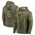 A.Falcons #6 Nick Folk Player Olive Salute to Service Hoodies Mdoa Stitched Jerseys