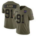 B.Bills #91 Ed Oliver Player Olive Salute To Service Limited Game Mdoa Stitched Jerseys
