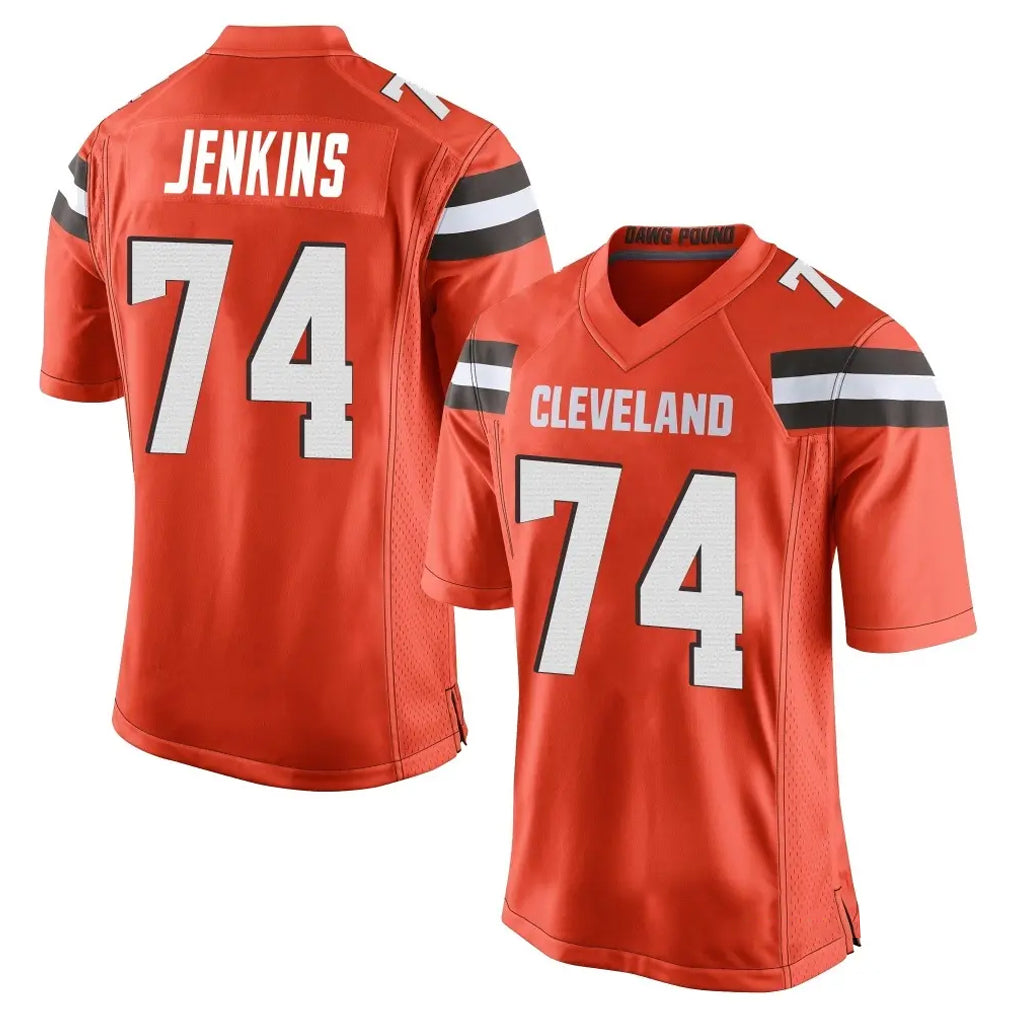 C.Browns #74 Elgton Jenkins Player Orange Home Game Mdoa Stitched Jerseys