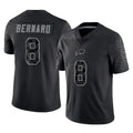 B.Bills #8 Terrel Bernard Player Black RFLCTV Limited Mdoa Stitched Jerseys