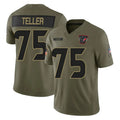 H.Texans #75 Wyatt Teller Player Olive 2025 Salute To Service Limited Game Mdoa Stitched Jerseys