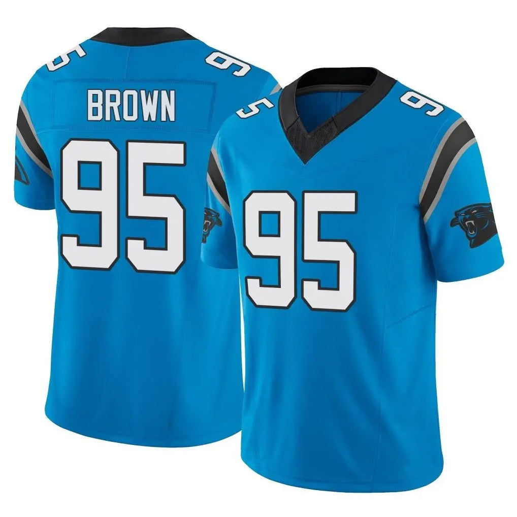 C.Panthers #95 Derrick Brown Player Blue Vapor F.U.S.E. Limited Home Game Mdoa Stitched Jerseys
