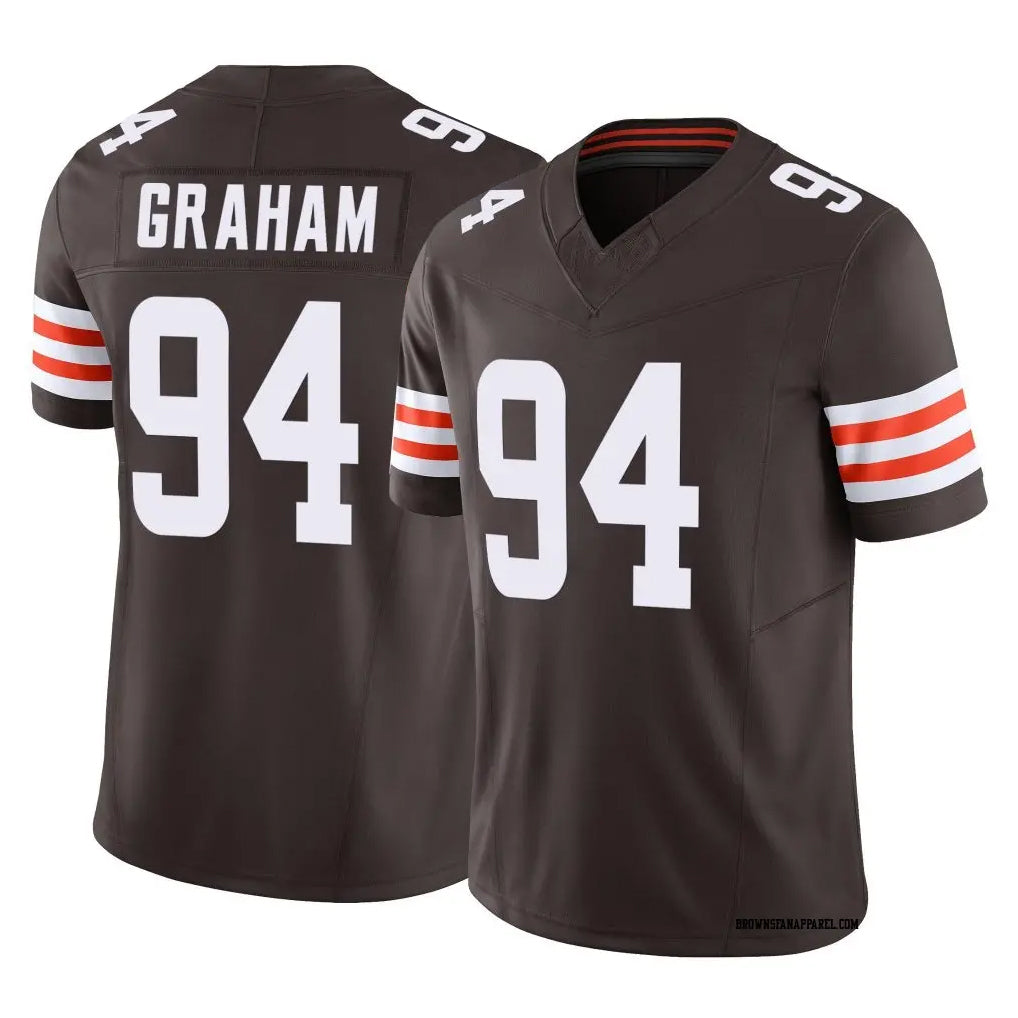 C.Browns #94 Mason Graham Player Brown Vapor F.U.S.E. Limited Home Game Mdoa Stitched Jerseys
