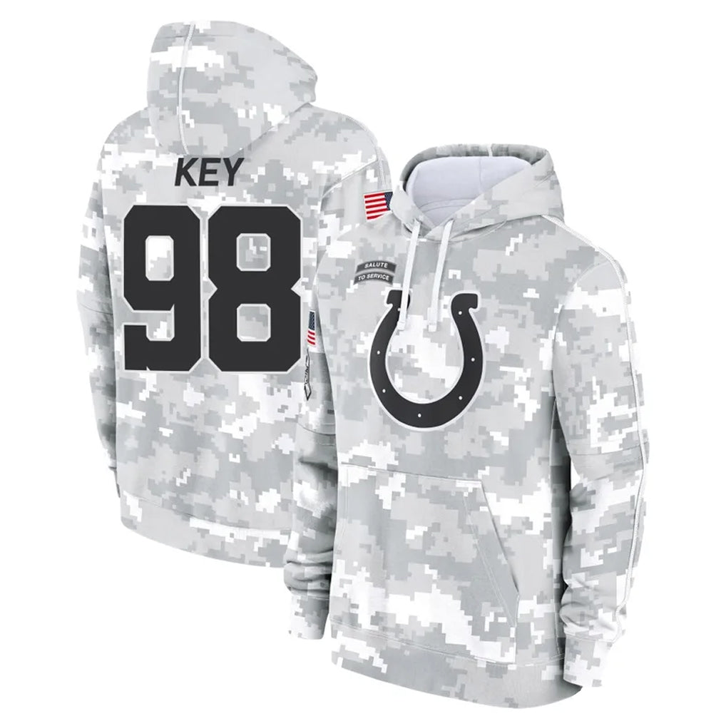 IN.Colts #98 Arden Key Player Arctic Camo Salute to Service Hoodies Limited Game Mdoa Stitched Jerseys