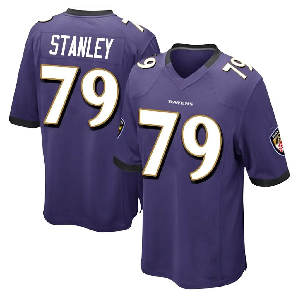 B.Ravens #79 Ronnie Stanley Player Purple Color Rush Home Game Mdoa Stitched Jerseys