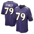 B.Ravens #79 Ronnie Stanley Player Purple Color Rush Home Game Mdoa Stitched Jerseys
